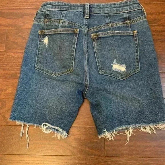 Free People Distressed Denim Shorts - Picture 3 of 7